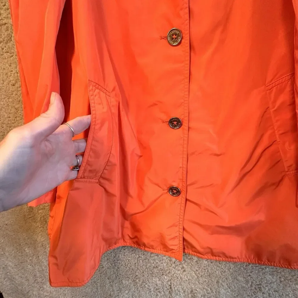 Lauren Ralph Lauren Fidajete Balmacaan Travel Trench Coat Womens Sz XL Orange - Picture 12 of 16